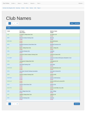 Club Names editing.