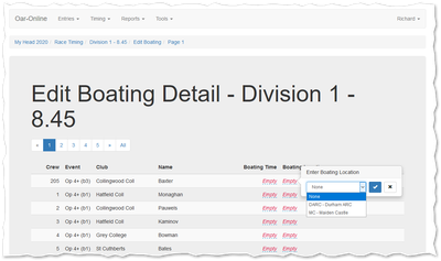 Setting Boating Location.