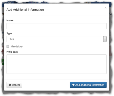 Tickbox question setup