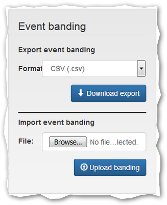 Event bands export and import