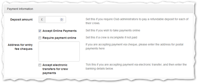 Payment information and settings