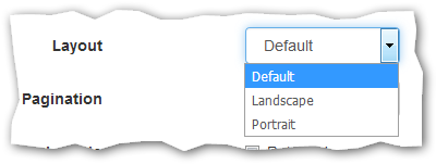 Report layout options