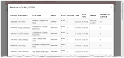 View results for one event