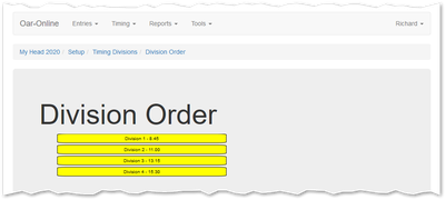 Timing Division Order.