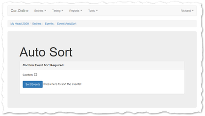 Perform Event Auto Sort.