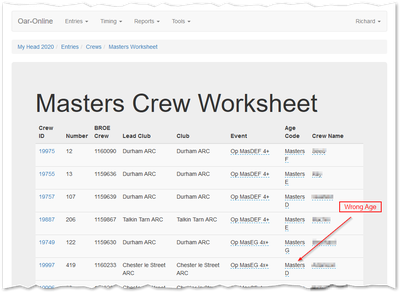 Masters Entries Worksheet.